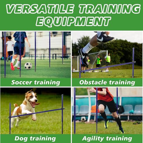 Agility Poles, 6 Pack 4.9FT Metal Soccer Training Poles Adjustable Agility Hurdles Training Equipment in Kuwait
