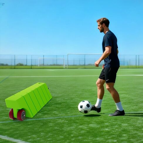 Northdeer Soccer Rebound Board, 46 X 11.7 Inch Portable Soccer Training Equipment, Dual-Surface Rebounder with Adjustable Angle, Equipped with Water Pipe, Ball Trainer and Six Disc Cones in Kuwait