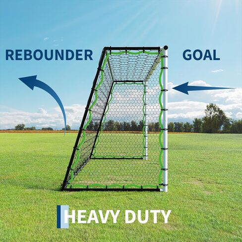 7x5 Ft Soccer Rebounder Net Goal, Iron Frame with PE Net, Includes 4 U-Shaped Ground Stakes, Backyard Soccer Training Equipment for Passing, and Ball Control in Saudi Arabia