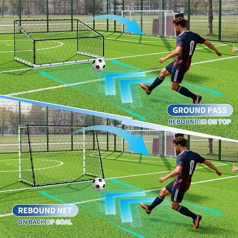 7x5 Ft Soccer Rebounder Net Goal, Iron Frame with PE Net, Includes 4 U-Shaped Ground Stakes, Backyard Soccer Training Equipment for Passing, and Ball Control in Saudi Arabia