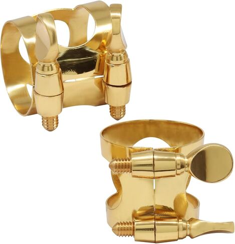 Murtenze 2 Pcs Silver Alto Sax Ligature, Adjustable Double Screws Mouthpiece Ligature for Sax Mouthpiece Instrument in Saudi Arabia