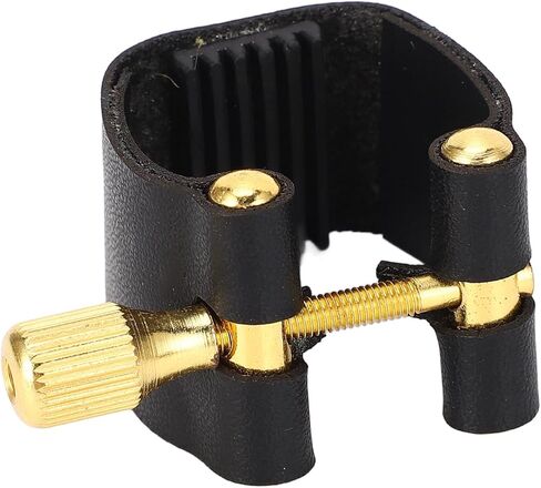 Clarinet Ligature, C Type Alto Sax Ligature, Professional Leather Ligature Fastener, Black Saxophone Mouthpiece Leather Clip for Musicians, Saxophone Enthusiasts, Beginners in Saudi Arabia