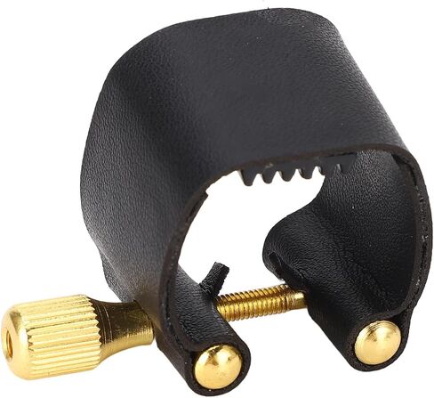 Clarinet Ligature, C Type Alto Sax Ligature, Professional Leather Ligature Fastener, Black Saxophone Mouthpiece Leather Clip for Musicians, Saxophone Enthusiasts, Beginners in Saudi Arabia
