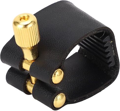 Clarinet Ligature, C Type Alto Sax Ligature, Professional Leather Ligature Fastener, Black Saxophone Mouthpiece Leather Clip for Musicians, Saxophone Enthusiasts, Beginners in Saudi Arabia