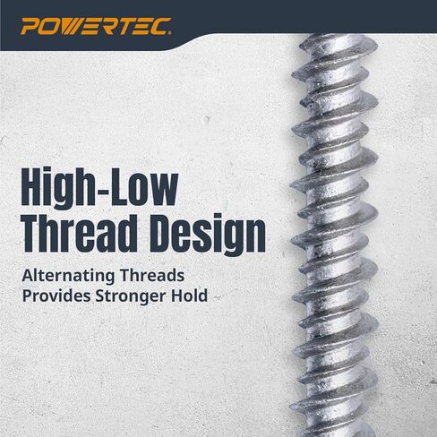 POWERTEC Cement Screws #8 x 1-1/4″, Ruspert Coated Concrete Screws with T25 Torx Star Drive Bit – High-Low Thread Masonry Screws for Cement Board, Concrete & Brick, 200-Pack (72319) in Saudi Arabia