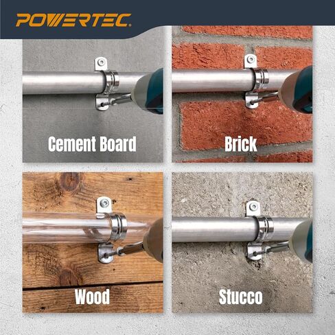 POWERTEC Cement Screws #8 x 1-1/4″, Ruspert Coated Concrete Screws with T25 Torx Star Drive Bit – High-Low Thread Masonry Screws for Cement Board, Concrete & Brick, 200-Pack (72319) in Saudi Arabia