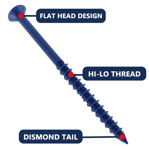 35 Pcs 3/16" x 3-1/4" Concrete Screws with Drill Bit, Blue Flat Head Masonry Concrete Anchor Screws for Concrete, Brick, Block and Cement in Saudi Arabia