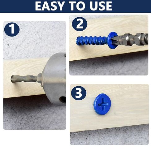 35 Pcs 3/16" x 3-1/4" Concrete Screws with Drill Bit, Blue Flat Head Masonry Concrete Anchor Screws for Concrete, Brick, Block and Cement in Saudi Arabia
