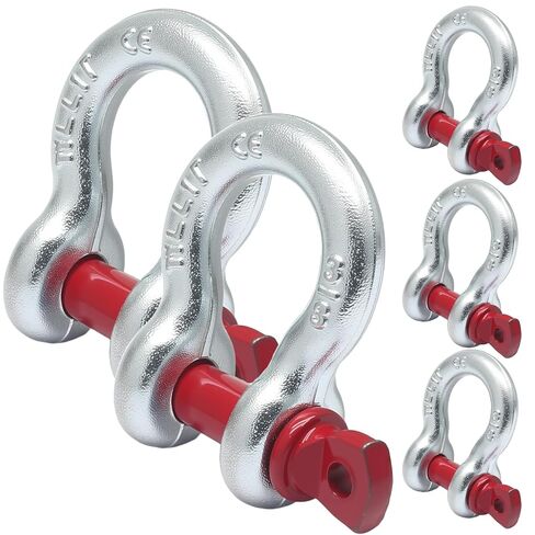 3/8" 2 Pcs Heavy Duty Shackle, Galvanized Clevis Shackle Screw Pin, 1 Ton Heavy Shackle for Tow Strap/Winch/Traction Steel Wire/Vehicle Recovery in Saudi Arabia