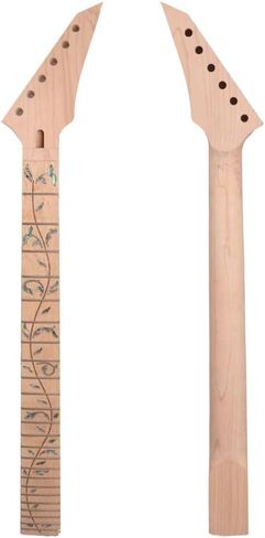 رقبة جيتار كهربائي 24 فريت 25.5 بوصة خشب القيقب فريتس جيتار رقبة فلويد روز قفل الجوز DIY استبدال ترصيع زعانف القرش (مسمار على الكعب) (موضة، هندسية) in Kuwait