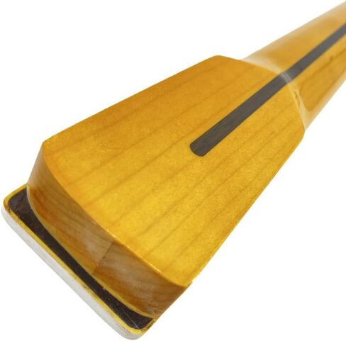 Maple Gloss Yellow Finish Electric Guitar Neck 25.5" Scale, Rosewood Fretboard 22 Frets, C Shape 10-12" Radius Normal Nut Bolt-On Heel Guitar Parts Replacement (Block Inlay with Binding) in Saudi Arabia