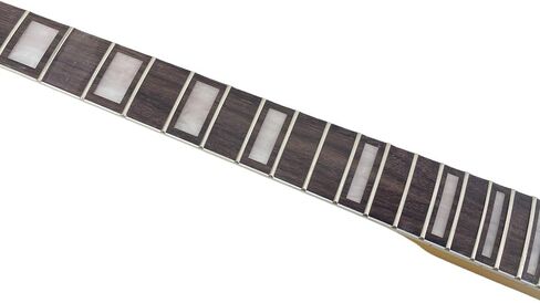 Maple Gloss Yellow Finish Electric Guitar Neck 25.5" Scale, Rosewood Fretboard 22 Frets, C Shape 10-12" Radius Normal Nut Bolt-On Heel Guitar Parts Replacement (Block Inlay with Binding) in Saudi Arabia