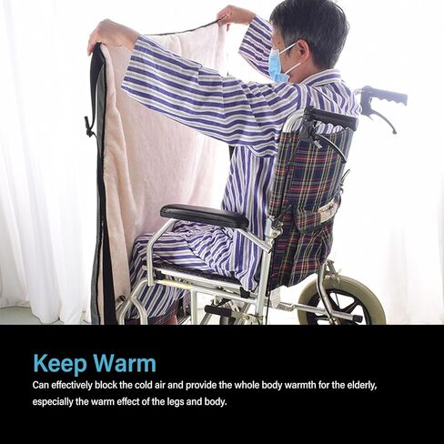 Wheelchair Blanket - Outdoor Lap Blanket for Elderly - and Windproof Foot & Leg - Thick Warm Knee for Wheelchair, Recliner & Chair (Black) in Kuwait