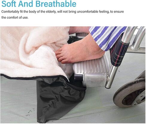 Wheelchair Blanket - Outdoor Lap Blanket for Elderly - and Windproof Foot & Leg - Thick Warm Knee for Wheelchair, Recliner & Chair (Black) in Kuwait