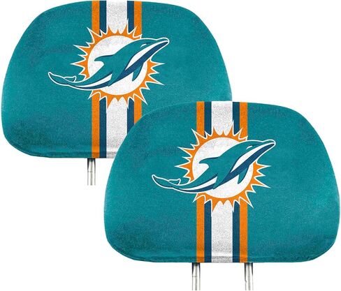 FANMATS 62017 Miami Dolphins Printed Head Rest Cover Set - 2 Pieces in Saudi Arabia