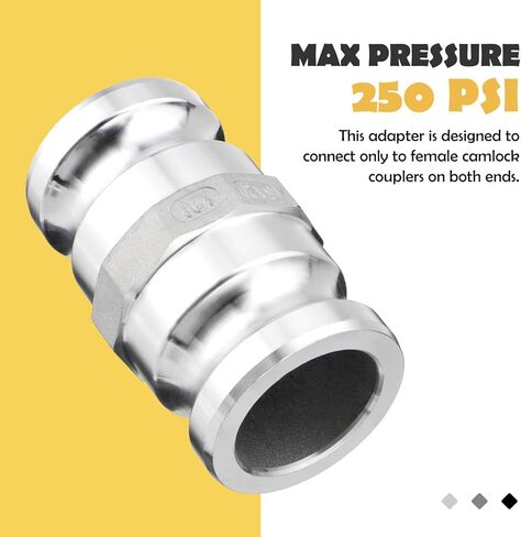 AA3030 Aluminum Type AA Cam and Groove Spool Adapter, 3" Male Camlock x 3" Male Camlock, 125PSI, Aluminum Material (CAM-30-AA-AL) in Saudi Arabia