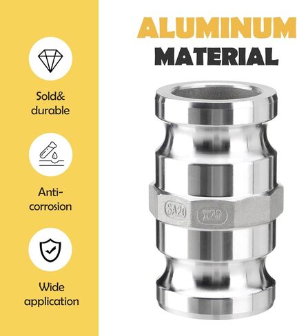 AA3030 Aluminum Type AA Cam and Groove Spool Adapter, 3" Male Camlock x 3" Male Camlock, 125PSI, Aluminum Material (CAM-30-AA-AL) in Saudi Arabia