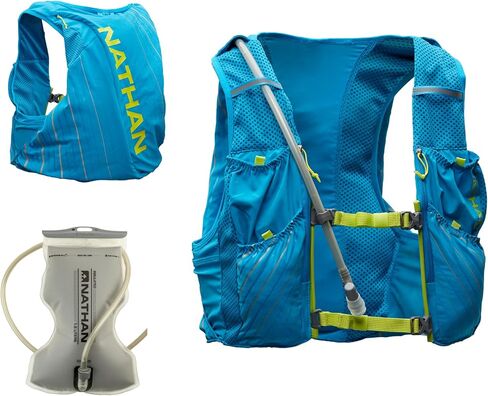 Nathan Pinnacle Race Vest & 12L Hydration Pack with 1.6L Bladder, Water-Resistant Pockets, Lightweight & Moisture Wicking in Kuwait