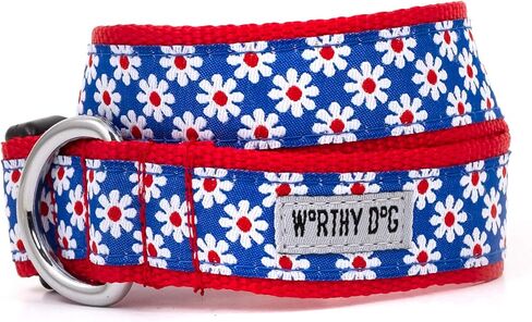The Worthy Dog Butterflies Dog Collar, Nylon Adjustable Pet Collar, Strong Quick Release Buckle, Blue - Medium in Saudi Arabia