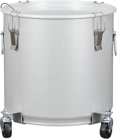 دلو شحوم المقلاة سعة 8 جالون، دلو زيت المقلاة مع غطاء، علبة التخلص من الزيت مع طلاء مقاوم للصدأ، وعاء فلتر زيت من الفولاذ الكربوني المطلي مع قاعدة عجلات، حاوية نقل الزيت مع مشابك قفل وحقيبة فلتر in Kuwait