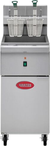 Kratos Mobile Commercial Electric Floor Fryer |40 lb. Stainless Steel Deep Fryer for Restaurants |Includes Two Fry Baskets | Electric - 3 Phase 208V in Saudi Arabia