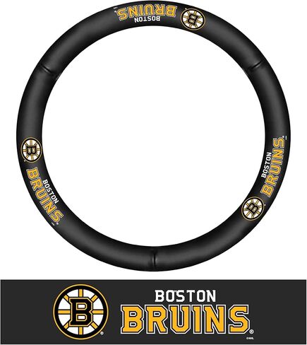 FANMATS 40545 Pittsburgh Penguins GLSTEERCOVER-Pittsburgh Penguins Genuine Leather Steering Wheel Cover in Saudi Arabia