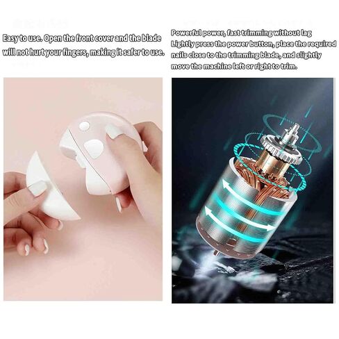 Automatic Nail Clippers Electric Nail Clipper for Thick Nails USB Rechargeable Portable Silent Mini White 70x30mm in Kuwait