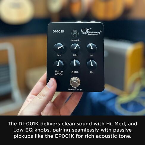 Journey Instruments DI-001K Acoustic DI Preamp - قابل للشحن، تحكم محمول في النغمة مع مخرجات مزدوجة وموالف مدمج in Kuwait