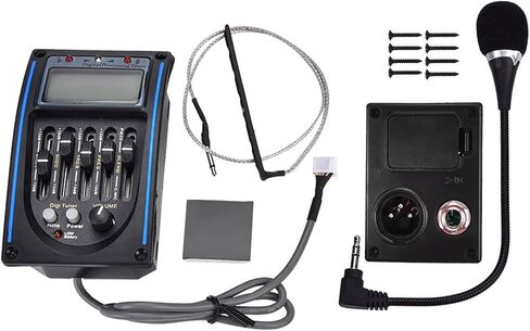 Advanced 5 Band EQ Preamp Pickup with Digital Tuner for Acoustic Guitar - Versatile Tuning and Equalizer System with Backlit LCD and LED Indicators in Saudi Arabia