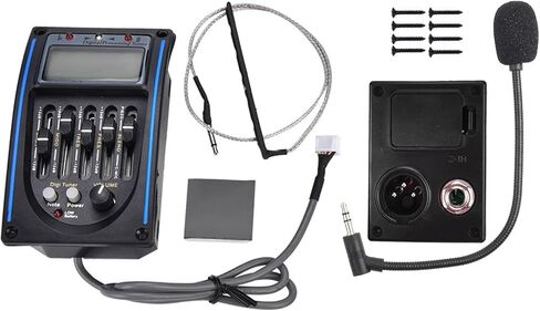Advanced 5 Band EQ Preamp Pickup with Digital Tuner for Acoustic Guitar - Versatile Tuning and Equalizer System with Backlit LCD and LED Indicators in Saudi Arabia