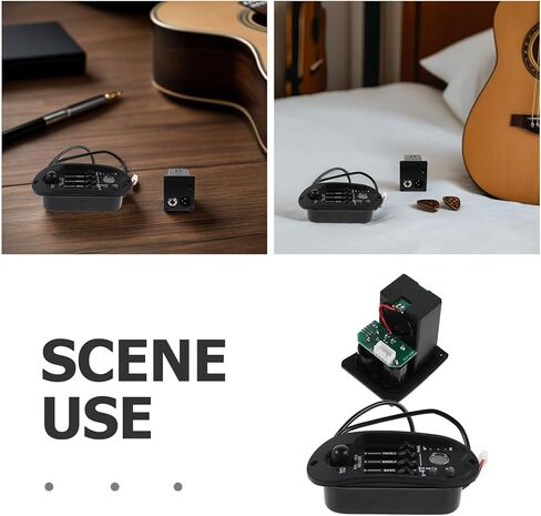 Mikinona 1 Set 4 Band EQ Preamp Equalizer - Electronic Acoustic Guitar Piezo Preamp Pickup with LCD Screen - Musical Instrument Enhanced Sound Quality for Performances Practice Recording in Saudi Arabia