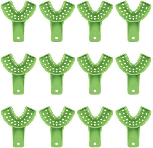 Dental Impression Trays Excellent-Dulock 12/Bag Apple Green Disposable Impression Trays (#7 U-Right/L-Left) in Saudi Arabia