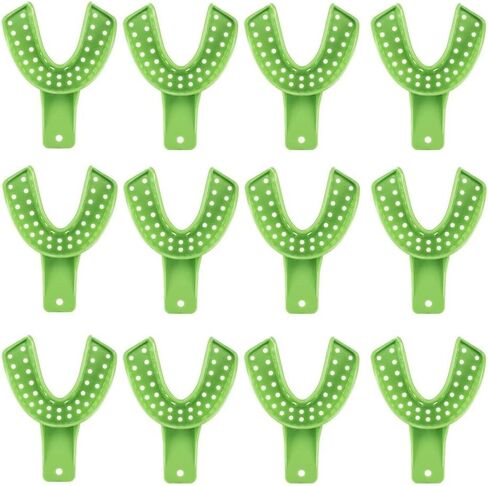 Dental Impression Trays Excellent-Dulock 12/Bag Apple Green Disposable Impression Trays (#7 U-Right/L-Left) in Saudi Arabia