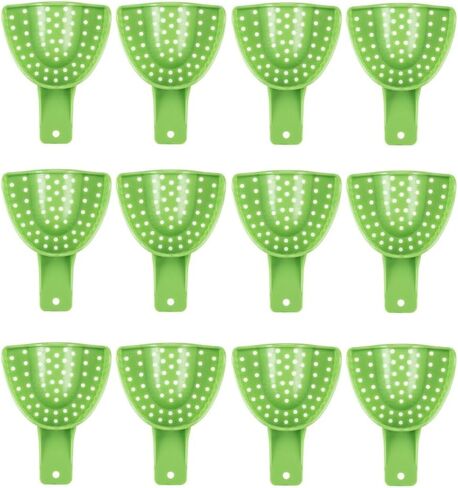 Dental Impression Trays Excellent-Dulock 12/Bag Apple Green Disposable Impression Trays (#7 U-Right/L-Left) in Saudi Arabia