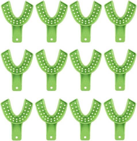 Dental Impression Trays Excellent-Dulock 12/Bag Apple Green Disposable Impression Trays (#7 U-Right/L-Left) in Saudi Arabia