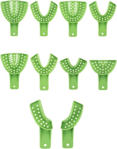 Dental Impression Trays Excellent-Dulock 12/Bag Apple Green Disposable Impression Trays (#7 U-Right/L-Left) in Saudi Arabia