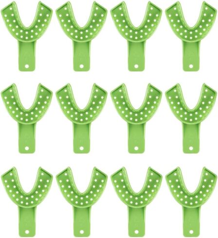 Dental Impression Trays Excellent-Dulock 12/Bag Apple Green Disposable Impression Trays (#7 U-Right/L-Left) in Saudi Arabia