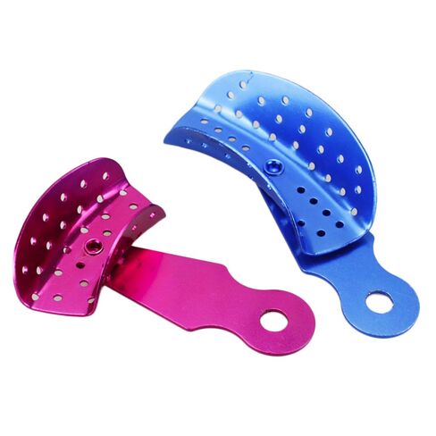 6 قطع صينية انطباع الأسنان قابلة للدوران وقابلة للتعديل من الألومنيوم علبة انطباع رباعية قابلة للتعقيم in Kuwait