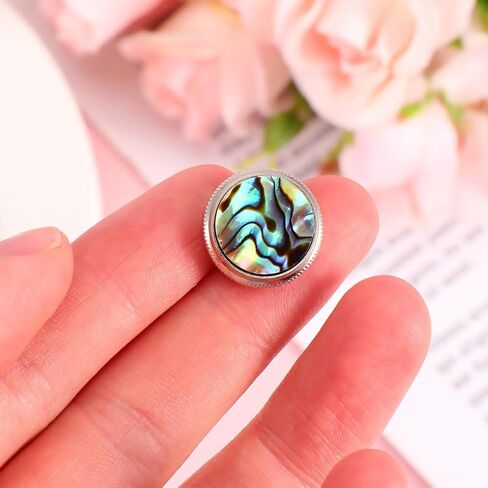 Mikinona 3pcs Trumpet Piston Button Snap Valve Buckle Musical Instrument Accessory with Abalone Stone Cover for Brass Trumpet Replacement Random Color in Kuwait
