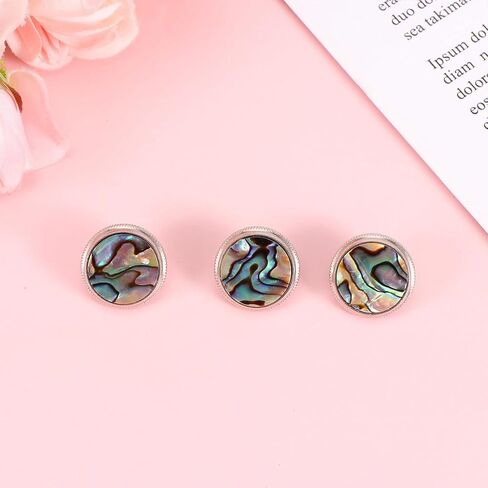 3pcs Trumpet Piston Button Snap Buckle Abalone Stone Musical Instrument Accessory Valve Key Cover for Band and Orchestra Brass Players Random Color in Kuwait