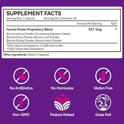 2 Pack Beef Organ Supplement for Women, Natural Grass Fed Beef Liver Capsules, Hormone Balance for Women, for Support Balance Hormones, Energy, & More and Menstrual Cycle,Skin Care in Saudi Arabia
