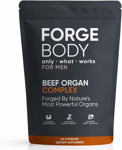Forgebody Beef Organ Complex Capsules, Grass Fed & Pasture Raised - Total Body Wellness & Performance, Immune Support, Gluten-Free, Non-GMO, 60 Count (1) in Saudi Arabia