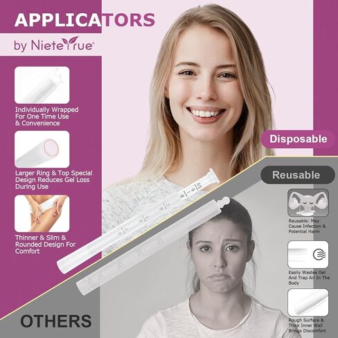 Disposable Vaginal Applicators – Updated with Dosage Markings, Individually Wrapped for Hygiene, Fits Most Lubricants, Creams & Gels, Feminine Care Essentials (20 Pack) in Kuwait