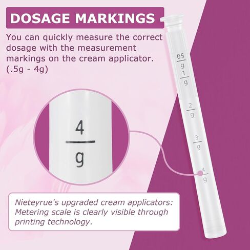 Disposable Vaginal Applicators – Updated with Dosage Markings, Individually Wrapped for Hygiene, Fits Most Lubricants, Creams & Gels, Feminine Care Essentials (20 Pack) in Kuwait