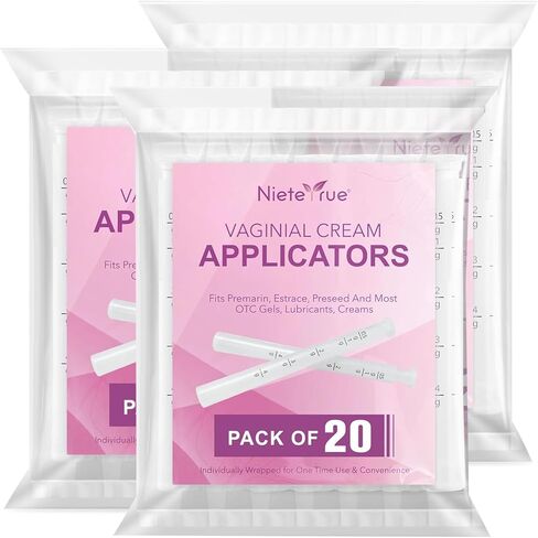 Disposable Vaginal Applicators – Updated with Dosage Markings, Individually Wrapped for Hygiene, Fits Most Lubricants, Creams & Gels, Feminine Care Essentials (20 Pack) in Kuwait