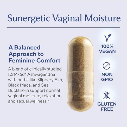 كبسولات ممتازة لدعم رطوبة المهبل - رطوبة المهبل والمزاج، والوظيفة الجنسية، والاسترخاء، وجفاف المهبل، والعافية الأنثوية والحميمية، KSM 66 أشواغاندا، الدردار الزلق والماكا - 60 كبسولة in Kuwait