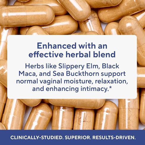 كبسولات ممتازة لدعم رطوبة المهبل - رطوبة المهبل والمزاج، والوظيفة الجنسية، والاسترخاء، وجفاف المهبل، والعافية الأنثوية والحميمية، KSM 66 أشواغاندا، الدردار الزلق والماكا - 60 كبسولة in Kuwait