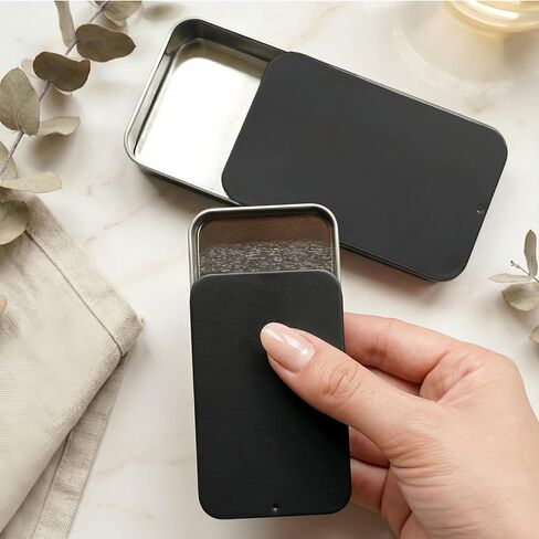 مربع دافع الكحول في الكحول مربع صغير معدني صغير مع شريط منزلق الغطاء -20 PCS علب الكعكة علب المعادن مع مناديل عدسة العدسة تخزين القصدير المفصلي الأسود المحمولة لتنظيم المجوهرات ، الحرف ، حشرة تدريب الطيور in Kuwait