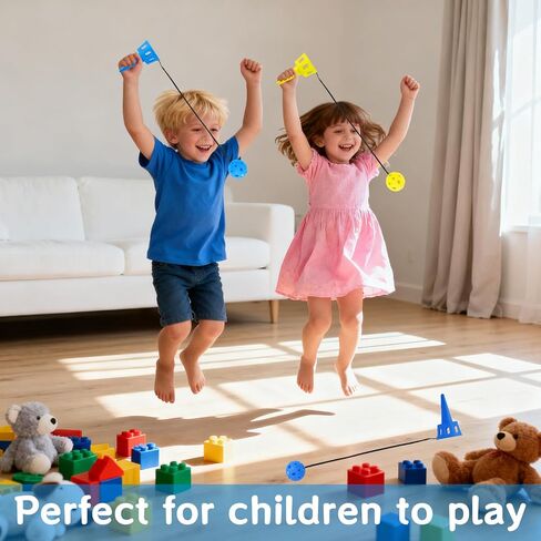 18 Pcs Hand Eye Coordination Ball Catching Cup, 6 Colors Classic Tetherball Catch Game Set for Yard Lawn Camping Beach Outdoor Sports Adults Party Games in Kuwait