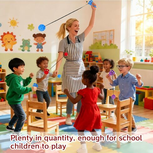 18 Pcs Hand Eye Coordination Ball Catching Cup, 6 Colors Classic Tetherball Catch Game Set for Yard Lawn Camping Beach Outdoor Sports Adults Party Games in Kuwait